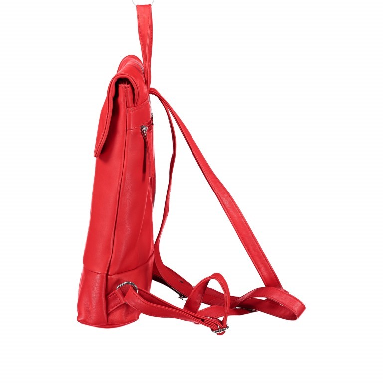 Rucksack Milano Rot, Farbe: rot/weinrot, Marke: Hausfelder Manufaktur, EAN: 4251672707858, Abmessungen in cm: 25x33x8, Bild 3 von 7