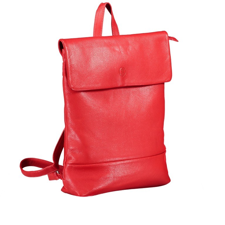 Rucksack Milano Rot, Farbe: rot/weinrot, Marke: Hausfelder Manufaktur, EAN: 4251672707858, Abmessungen in cm: 25x33x8, Bild 2 von 7