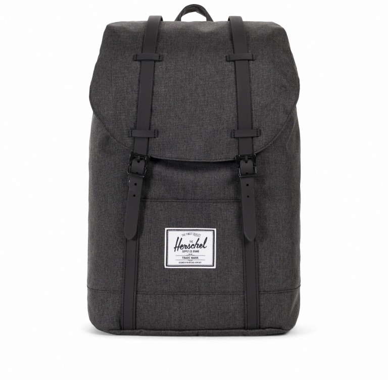 Herschel Rucksack Retreat Rubber Straps Volumen 18 Liter Black Crosshatch