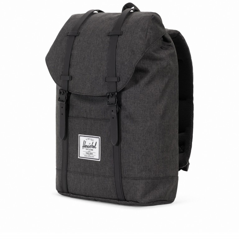 Rucksack Retreat Rubber Straps Volumen 18 Liter Black Crosshatch, Farbe: schwarz, Marke: Herschel, EAN: 0828432211906, Abmessungen in cm: 34x46x12, Bild 2 von 5