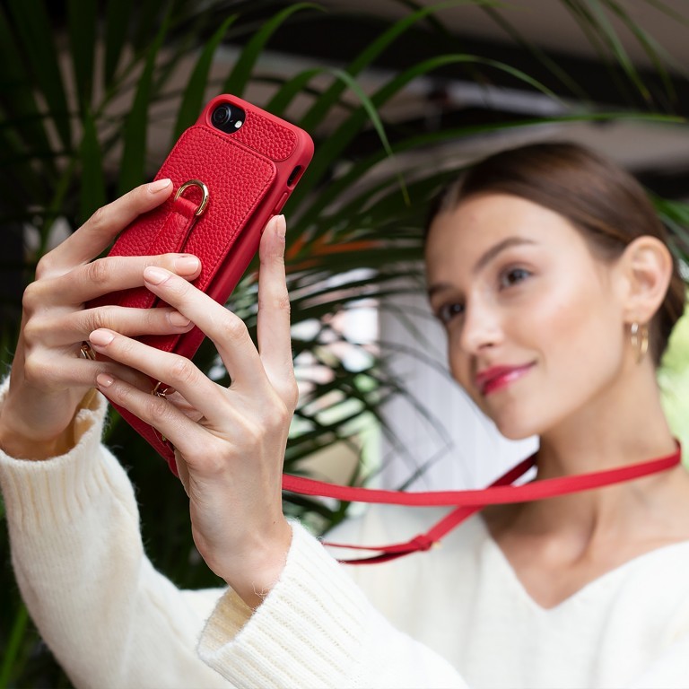 Handyhülle Victoria Fittings Gold mit Lederband für iPhone 6/7/8 Red, Farbe: rot/weinrot, Marke: Vaultskin, EAN: 0650327687189, Abmessungen in cm: 7.3x14.5x2, Bild 4 von 9