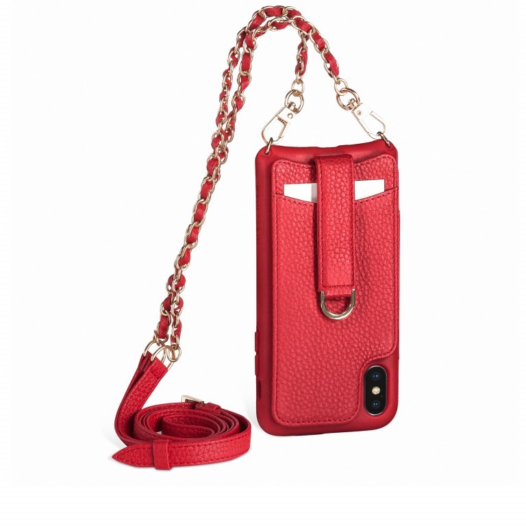 Handyhülle Victoria Fittings Gold mit Kette für iPhone 10 Red, Farbe: rot/weinrot, Marke: Vaultskin, EAN: 5060624030185, Abmessungen in cm: 7.3x14.5x2, Bild 1 von 9