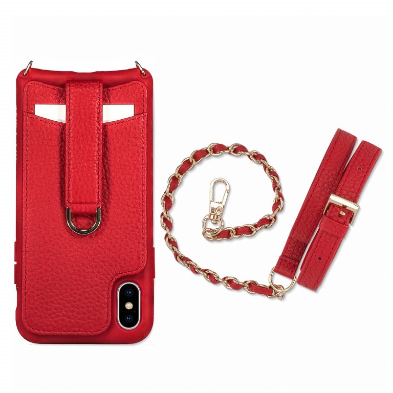 Handyhülle Victoria Fittings Gold mit Kette für iPhone 10 Red, Farbe: rot/weinrot, Marke: Vaultskin, EAN: 5060624030185, Abmessungen in cm: 7.3x14.5x2, Bild 2 von 9