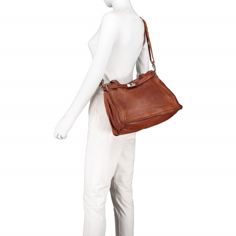 Handtasche Urania 1711-X0001 Leder Cognac, Farbe: cognac, Marke: Campomaggi, EAN: 8054302418454, Abmessungen in cm: 35x24x13, Bild 4 von 8