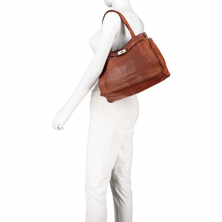 Handtasche Urania 1711-X0001 Leder Cognac, Farbe: cognac, Marke: Campomaggi, EAN: 8054302418454, Abmessungen in cm: 35x24x13, Bild 7 von 8