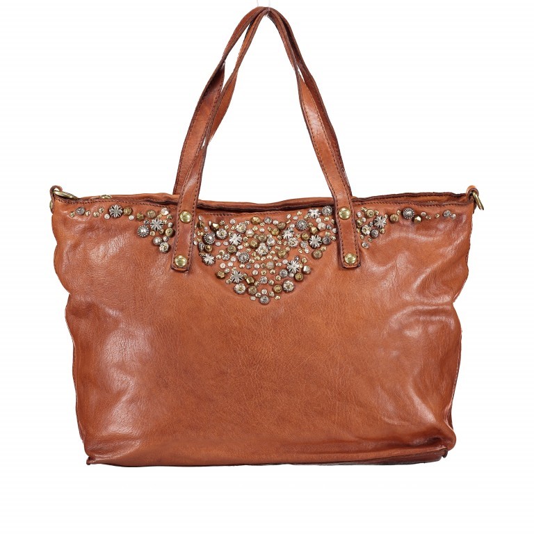 Handtasche Dafne Leder Cognac, Farbe: cognac, Marke: Campomaggi, EAN: 8054302418683, Abmessungen in cm: 36x27x11, Bild 1 von 7