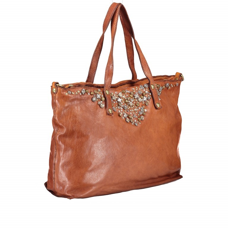 Handtasche Dafne Leder Cognac, Farbe: cognac, Marke: Campomaggi, EAN: 8054302418683, Abmessungen in cm: 36x27x11, Bild 2 von 7