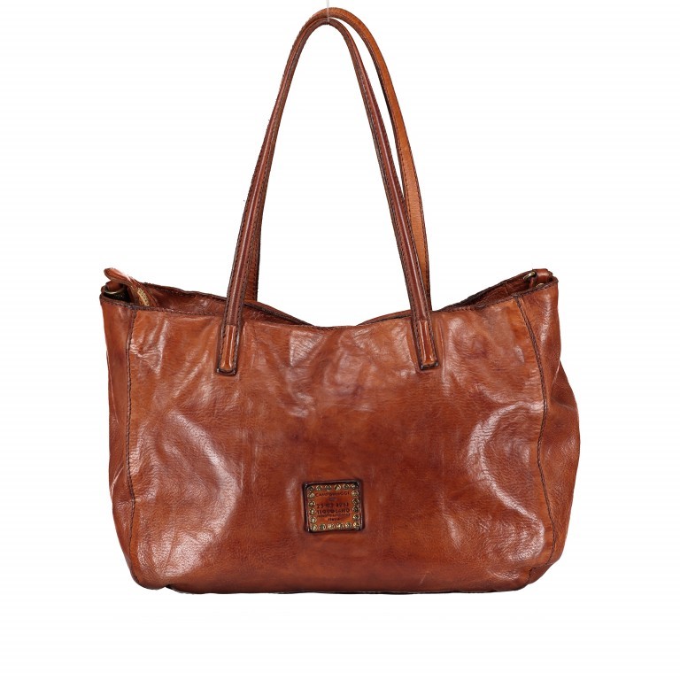 Handtasche Estia Leder Cognac, Farbe: cognac, Marke: Campomaggi, EAN: 8054302400008, Abmessungen in cm: 34x24x13, Bild 3 von 8