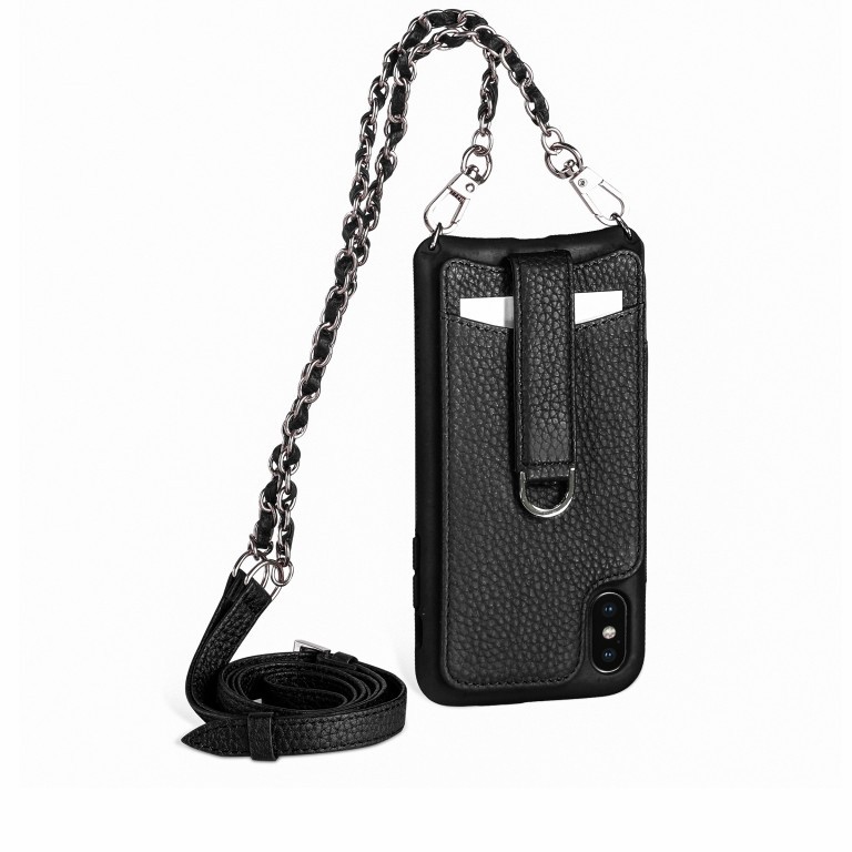 Handyhülle Victoria Fittings Silber mit Kette für iPhone 10 Black, Farbe: schwarz, Marke: Vaultskin, EAN: 5060624030550, Abmessungen in cm: 7.3x14.5x2, Bild 1 von 9