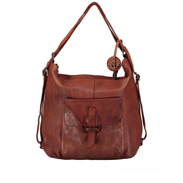 Beuteltasche / Rucksack Smooth-Plain Fabienne B3.9105 Charming Cognac, Farbe: cognac, Marke: Harbour 2nd, EAN: 4046478039353, Abmessungen in cm: 29x37x9, Bild 1 von 12