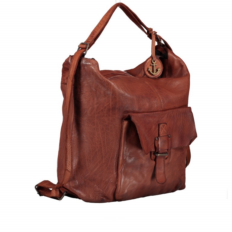 Beuteltasche / Rucksack Smooth-Plain Fabienne B3.9105 Charming Cognac, Farbe: cognac, Marke: Harbour 2nd, EAN: 4046478039353, Abmessungen in cm: 29x37x9, Bild 3 von 12