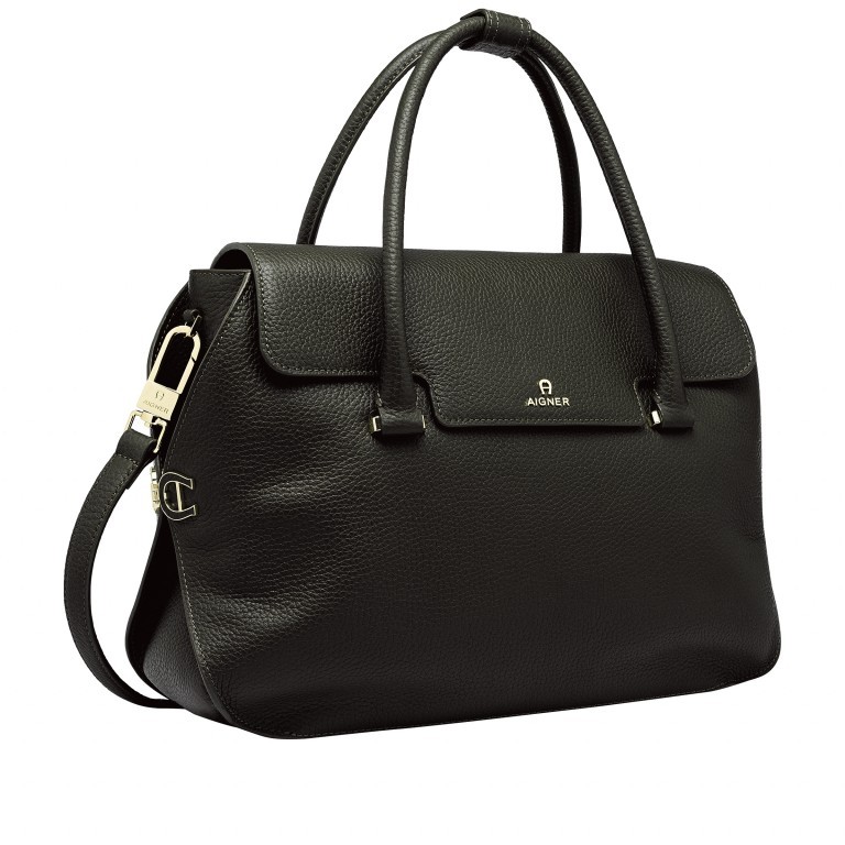 Handtasche Milano L 133-747 Black, Farbe: schwarz, Marke: AIGNER, EAN: 4055539265754, Abmessungen in cm: 37.5x26x12, Bild 2 von 3