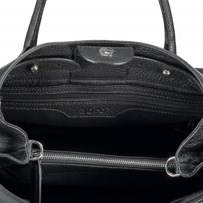 Handtasche Adria Black Nickel, Farbe: schwarz, Marke: Abro, EAN: 4061724126694, Abmessungen in cm: 32x22x14, Bild 8 von 9
