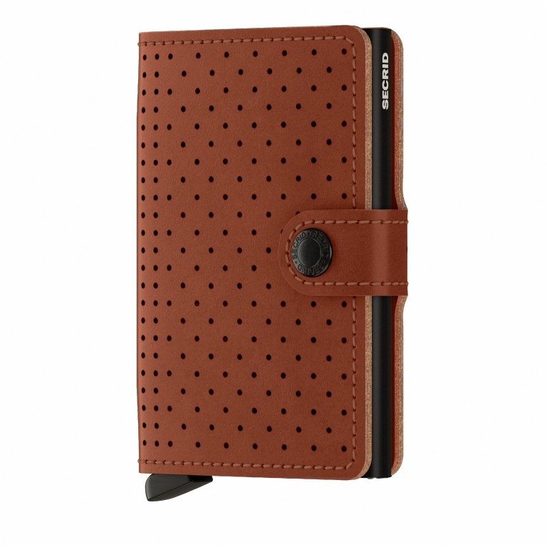 Geldbörse Miniwallet Perforated Cognac, Farbe: cognac, Marke: Secrid, EAN: 8718215287001, Abmessungen in cm: 6.8x10.2x2.1, Bild 1 von 5