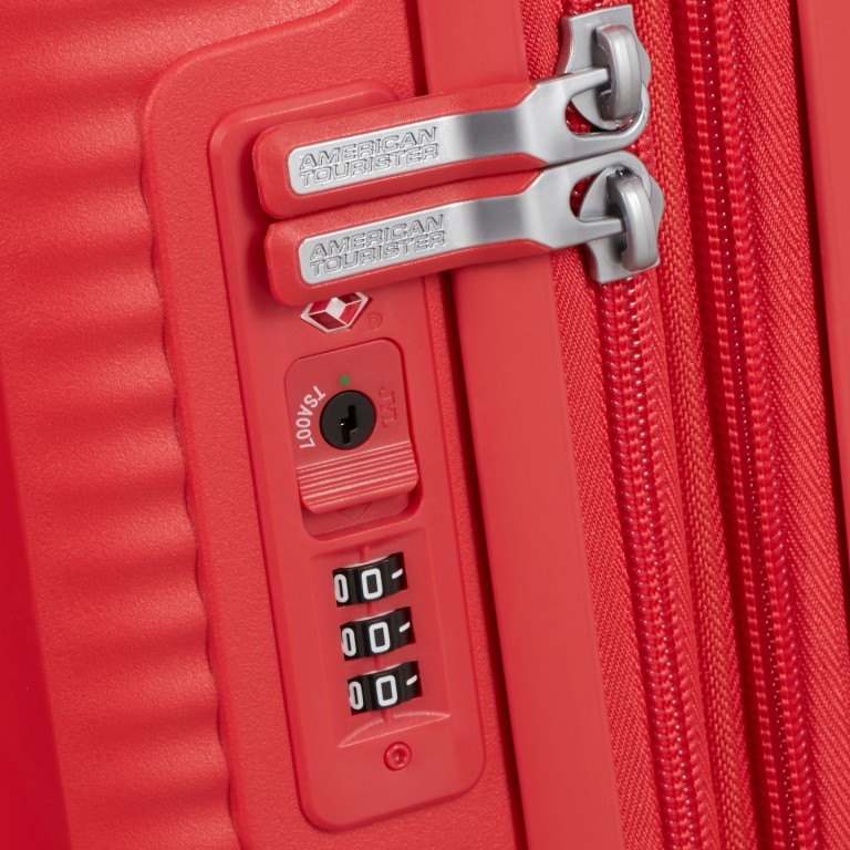 Trolley Soundbox 4-Rollen 67 cm Coral Red, Farbe: rot/weinrot, Marke: American Tourister, EAN: 5414847961410, Abmessungen in cm: 46.5x67x29, Bild 4 von 9
