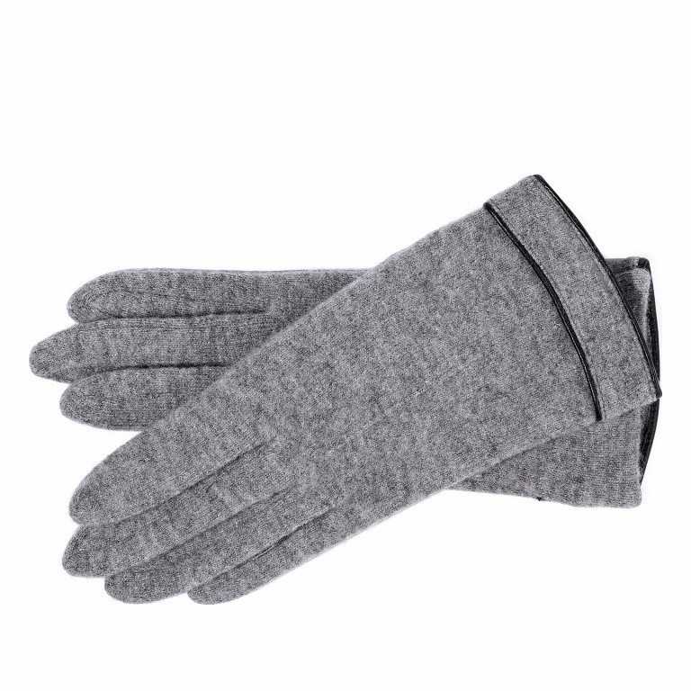 Handschuhe Damen Strick mit Leder-Paspel Größe 7,5 Flanell, Farbe: anthrazit, Marke: Roeckl, EAN: 4003661871602, Bild 1 von 1