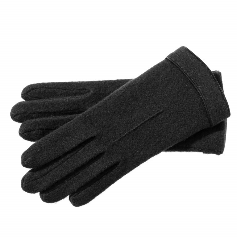 Handschuhe Damen Strick mit Leder-Paspel Größe 7,5 Black, Farbe: schwarz, Marke: Roeckl, EAN: 4003661857583, Bild 1 von 1