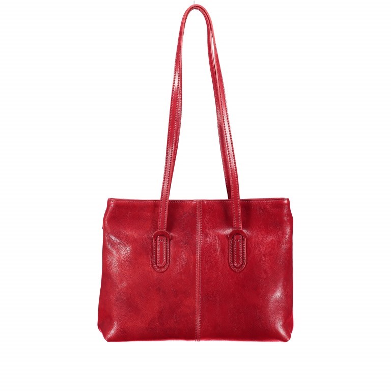Shopper Toscana Rot, Farbe: rot/weinrot, Marke: Hausfelder Manufaktur, EAN: 4065646000315, Abmessungen in cm: 35x26x12, Bild 3 von 5