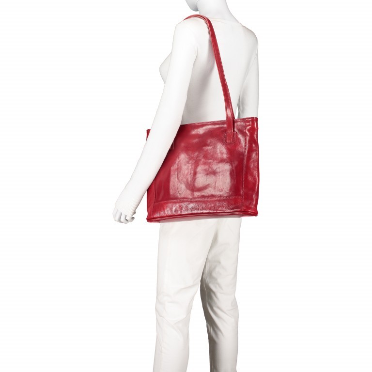Shopper Toscana Rot, Farbe: rot/weinrot, Marke: Hausfelder Manufaktur, EAN: 4065646000278, Abmessungen in cm: 38x31x7, Bild 4 von 6