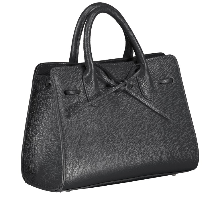 Handtasche Dollaro Schwarz, Farbe: schwarz, Marke: Hausfelder Manufaktur, EAN: 4065646003521, Abmessungen in cm: 28.5x21x12, Bild 2 von 7