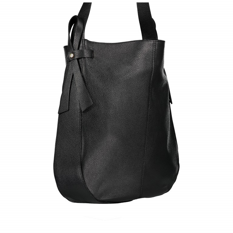 Beuteltasche Dollaro Schwarz, Farbe: schwarz, Marke: Hausfelder Manufaktur, Abmessungen in cm: 36x37.5x9, Bild 2 von 5