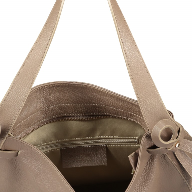 Beuteltasche Dollaro Taupe, Farbe: taupe/khaki, Marke: Hausfelder Manufaktur, Abmessungen in cm: 36x37.5x9, Bild 5 von 5