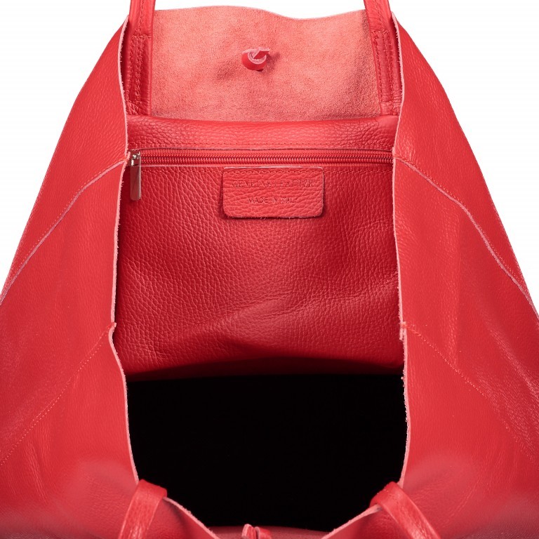 Shopper Dollaro Hellrot, Farbe: rot/weinrot, Marke: Hausfelder Manufaktur, EAN: 4065646003804, Abmessungen in cm: 38x31.5x12, Bild 5 von 5