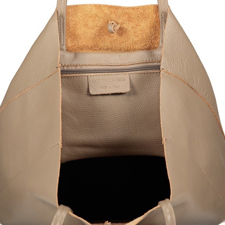 Shopper Dollaro Taupe, Farbe: taupe/khaki, Marke: Hausfelder Manufaktur, EAN: 4065646003828, Abmessungen in cm: 38x31.5x12, Bild 5 von 5