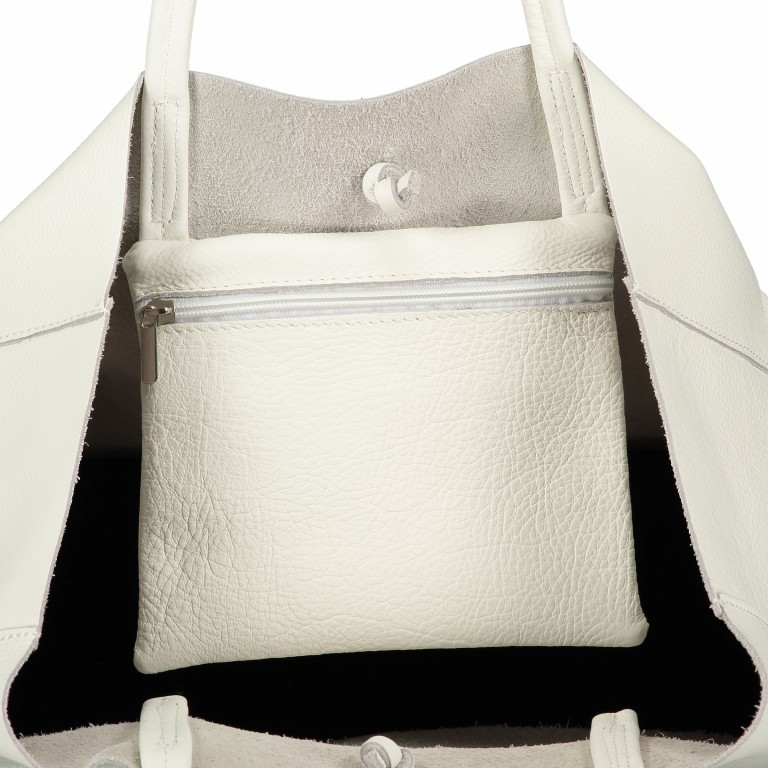 Shopper Dollaro Weiß, Farbe: weiß, Marke: Hausfelder Manufaktur, EAN: 4065646003941, Abmessungen in cm: 38x31.5x12, Bild 5 von 5