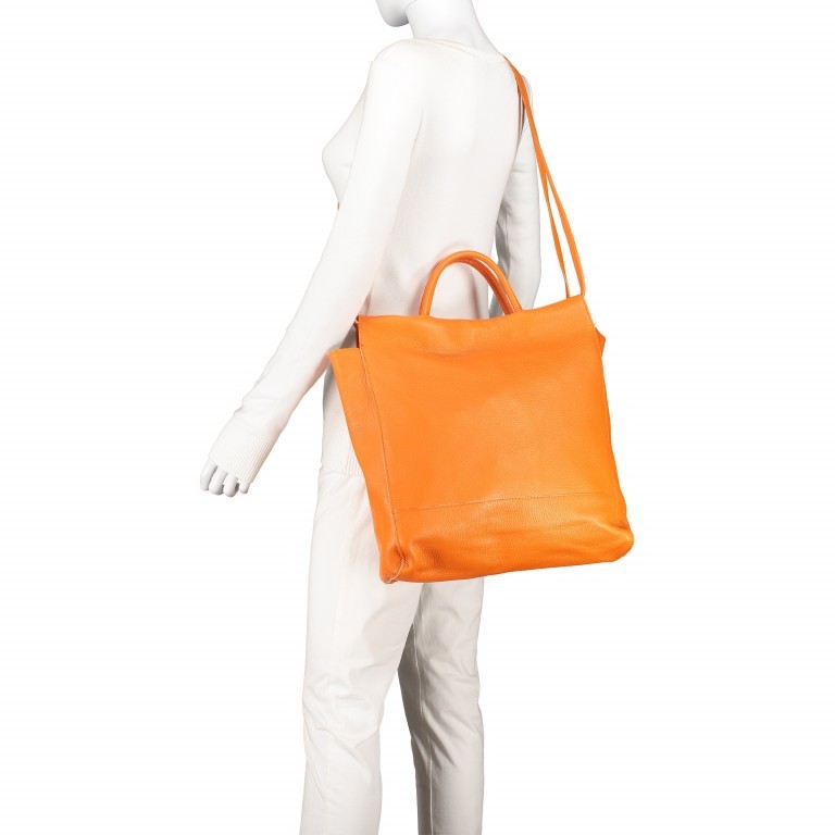 Handtasche Dollaro Orange, Farbe: orange, Marke: Hausfelder Manufaktur, EAN: 4065646003699, Abmessungen in cm: 33x37x10, Bild 4 von 7