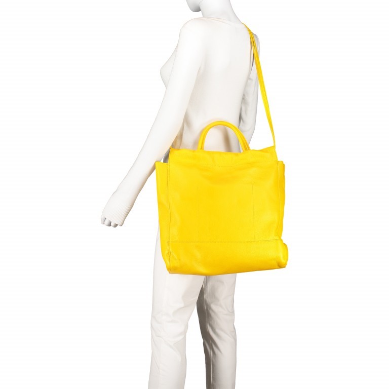Handtasche Dollaro Gelb, Farbe: gelb, Marke: Hausfelder Manufaktur, EAN: 4065646003675, Abmessungen in cm: 33x37x10, Bild 5 von 7