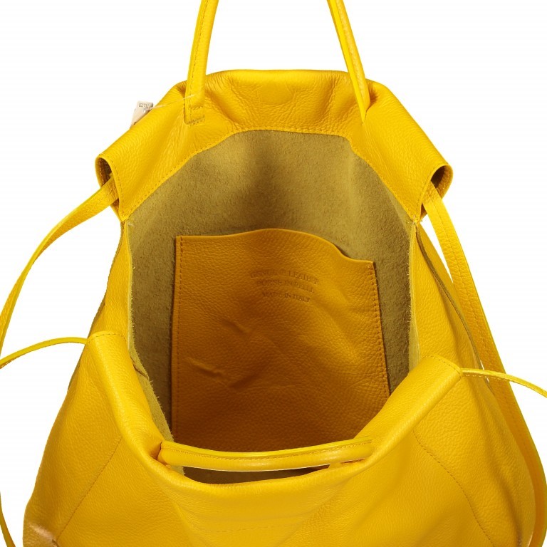 Handtasche Dollaro Gelb, Farbe: gelb, Marke: Hausfelder Manufaktur, EAN: 4065646003675, Abmessungen in cm: 33x37x10, Bild 7 von 7