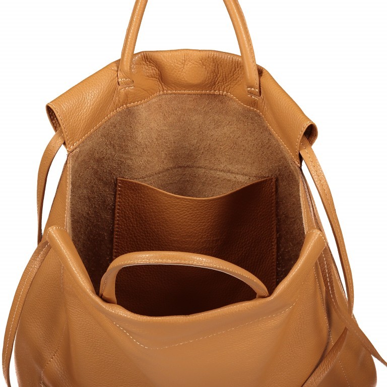 Handtasche Dollaro Camel, Farbe: cognac, Marke: Hausfelder Manufaktur, EAN: 4065646003668, Abmessungen in cm: 33x37x10, Bild 7 von 7