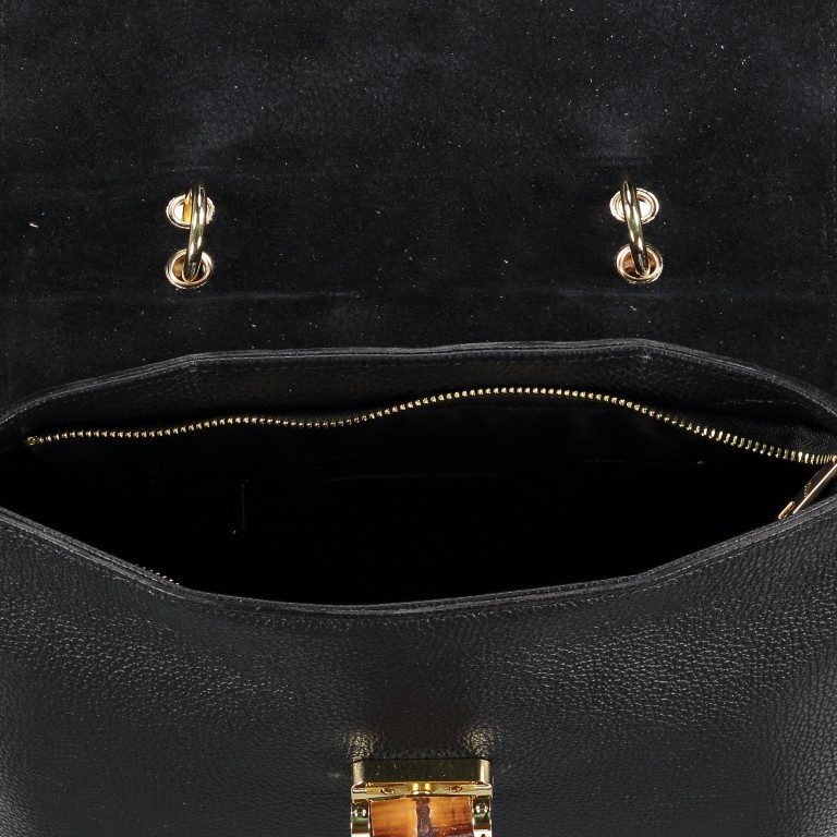 Handtasche Schwarz, Farbe: schwarz, Marke: Hausfelder Manufaktur, Bild 7 von 7