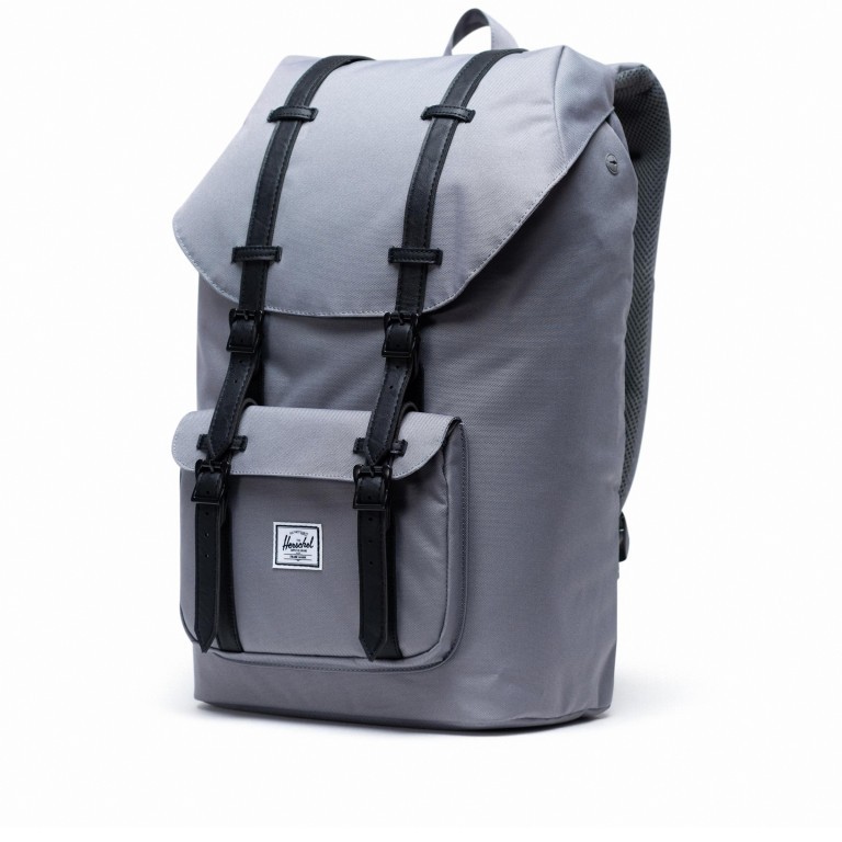 Rucksack Little America einfarbig Volumen 23 Liter Grey Black, Farbe: grau, Marke: Herschel, EAN: 0828432314515, Abmessungen in cm: 28.56x49.9x17.78, Bild 2 von 5