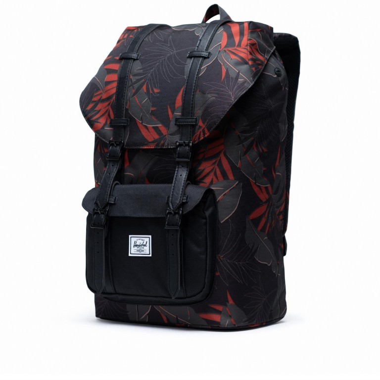 Rucksack Little America einfarbig Volumen 23 Liter Dark Olive Palm, Farbe: schwarz, Marke: Herschel, EAN: 0828432314669, Abmessungen in cm: 28.56x49.9x17.78, Bild 3 von 4