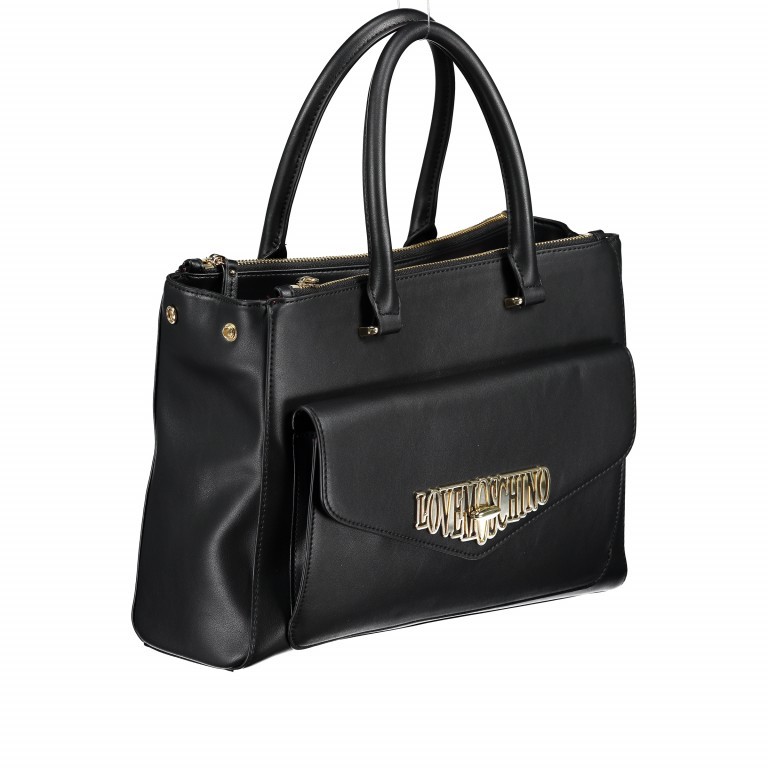 Handtasche Schwarz, Farbe: schwarz, Marke: Love Moschino, EAN: 8059610657304, Abmessungen in cm: 32x23x10.5, Bild 2 von 10