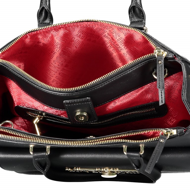 Handtasche Schwarz, Farbe: schwarz, Marke: Love Moschino, EAN: 8059610657304, Abmessungen in cm: 32x23x10.5, Bild 9 von 10