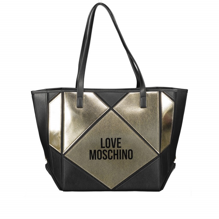 Shopper Schwarz Gold, Farbe: metallic, Marke: Love Moschino, EAN: 8059610239173, Bild 1 von 8