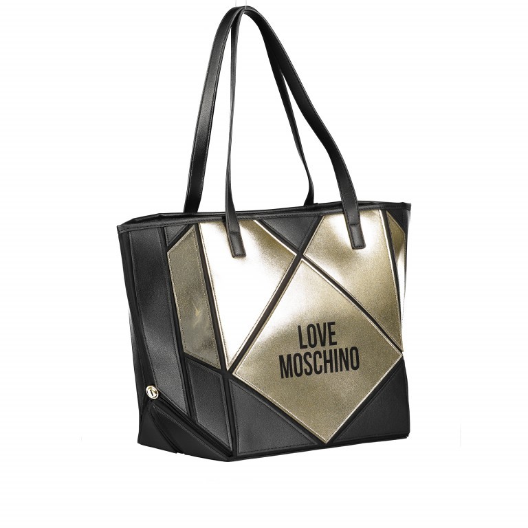 Shopper Schwarz Gold, Farbe: metallic, Marke: Love Moschino, EAN: 8059610239173, Bild 2 von 8