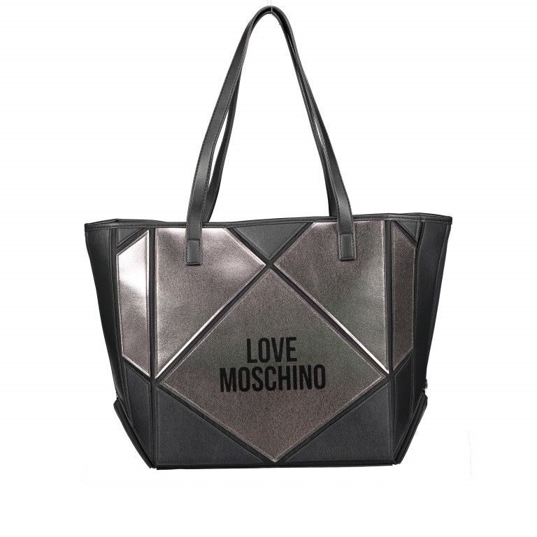 Shopper Schwarz Silber, Farbe: metallic, Marke: Love Moschino, EAN: 8059610239180, Bild 1 von 8