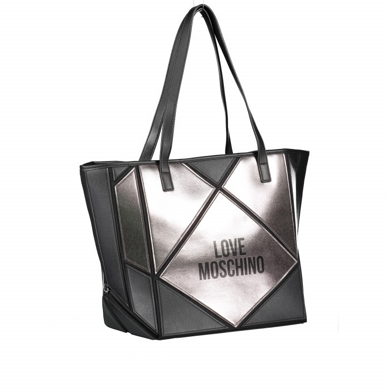 Shopper Schwarz Silber, Farbe: metallic, Marke: Love Moschino, EAN: 8059610239180, Bild 2 von 8