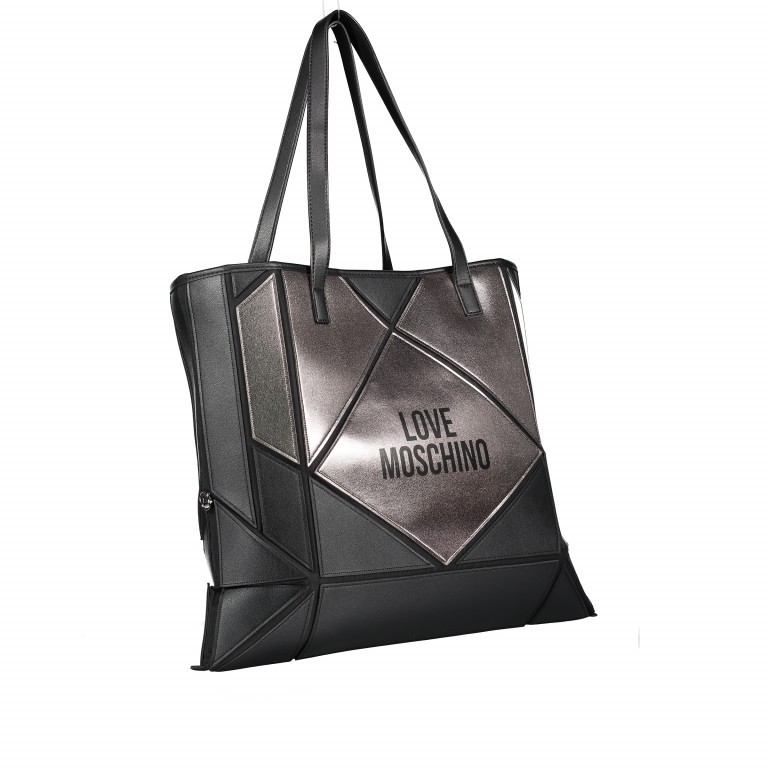 Shopper Schwarz Silber, Farbe: metallic, Marke: Love Moschino, EAN: 8059610239180, Bild 3 von 8