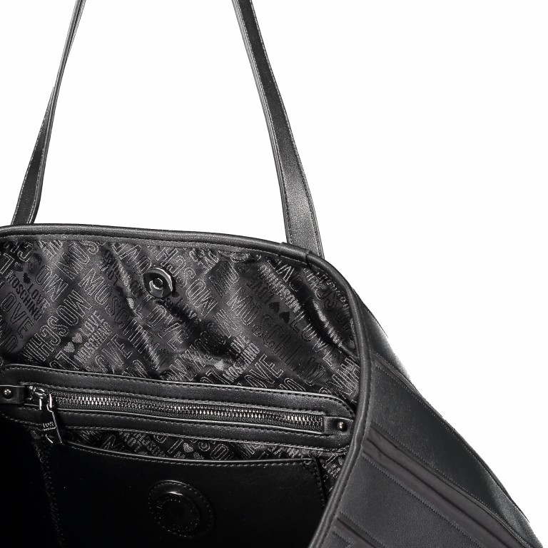 Shopper Schwarz Silber, Farbe: metallic, Marke: Love Moschino, EAN: 8059610239180, Bild 7 von 8