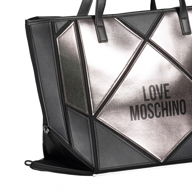 Shopper Schwarz Silber, Farbe: metallic, Marke: Love Moschino, EAN: 8059610239180, Bild 8 von 8