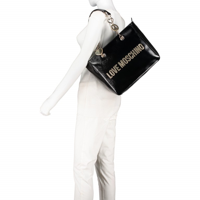 Shopper Schwarz, Farbe: schwarz, Marke: Love Moschino, EAN: 8059610233058, Abmessungen in cm: 32x26x14, Bild 4 von 5