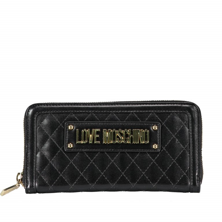 Geldbörse Schwarz, Farbe: schwarz, Marke: Love Moschino, EAN: 8059610634084, Abmessungen in cm: 19.5x10x3, Bild 1 von 4