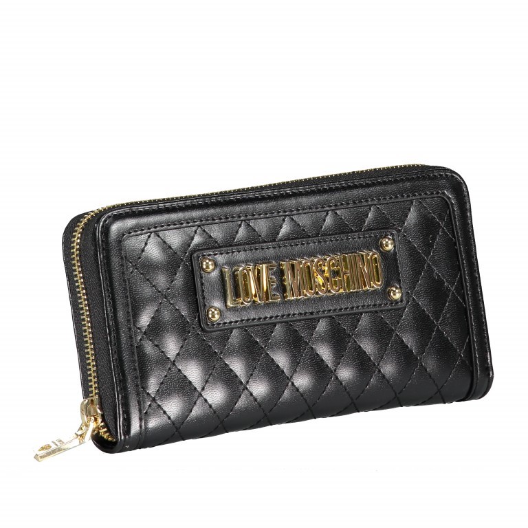 Geldbörse Schwarz, Farbe: schwarz, Marke: Love Moschino, EAN: 8059610634084, Abmessungen in cm: 19.5x10x3, Bild 2 von 4