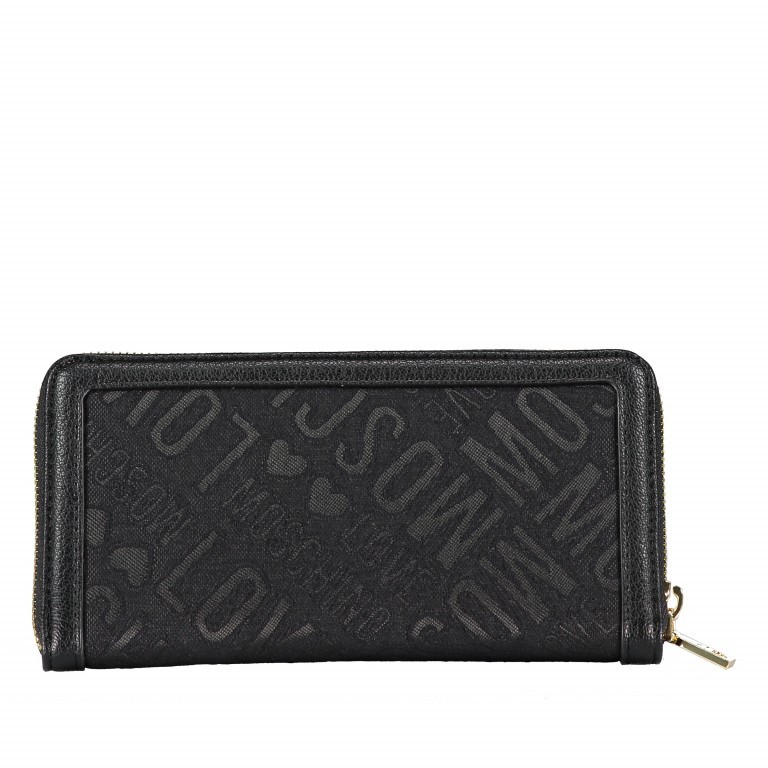 Geldbörse Schwarz, Farbe: schwarz, Marke: Love Moschino, EAN: 8059610232730, Abmessungen in cm: 19.5x10x3, Bild 3 von 4