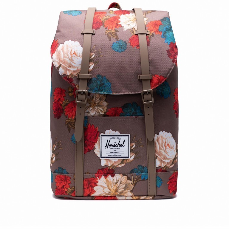Rucksack Retreat Rubber Straps Volumen 18 Liter Vintage Floral Pine Bark, Farbe: bunt, Marke: Herschel, EAN: 0828432339525, Abmessungen in cm: 34x46x12, Bild 1 von 5